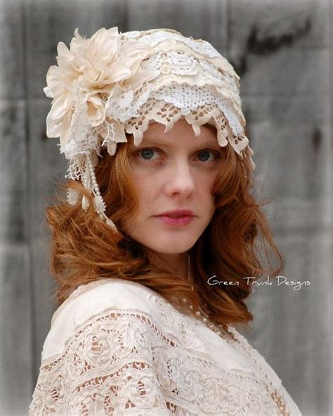 Bridal Cap Veil Made Of Vintage Lace 1920s Flapper Style Etsy
