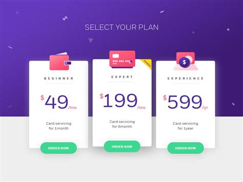 Pricing Cards Uplabs