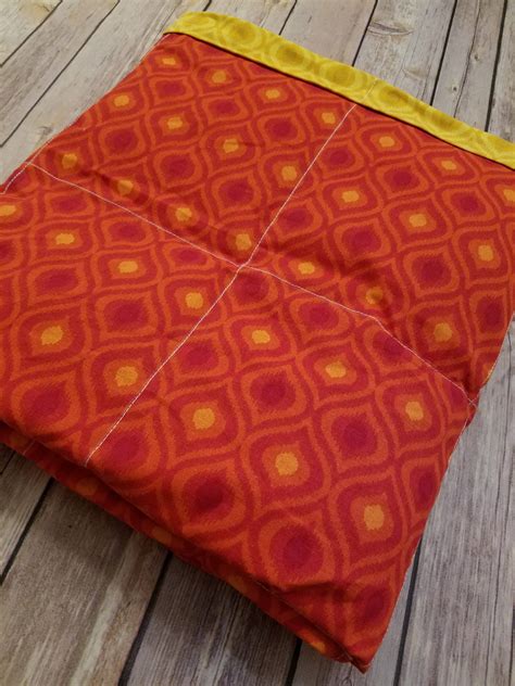 Red Yellow Moroccan, 8 pound, WEIGHTED BLANKET, Ready To Ship, 8 pounds