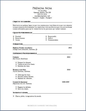 Modele De Cv Pour Etudiant