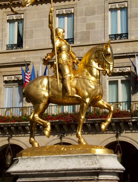 She was born in domremy, france to a peasant farmer but, at the age of 13, received a revelation while standing in. Joan of Arc Statue, Paris | The gilded statue of Joan of ...