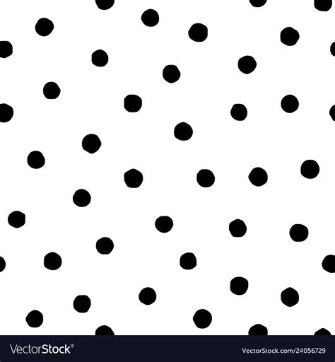 Polka Dot Seamless Pattern In Hand Draw Style Vector Image