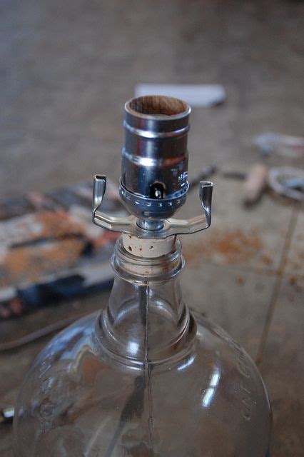 Fix the plywood strip to the square to which you have fixed the holder remember to leave few centimeters of strip below the square board these will the supports of your lamp. How To Make a Glass Jug Lamp | Bottle lamp, Homemade lamps ...