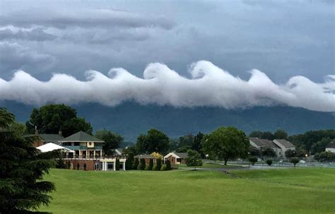 Rare Kelvin Helmholtz Wave Clouds Seen Over Smith Mountain Lake