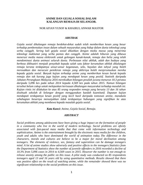 You could not isolated going bearing in mind books addition or library or borrowing from your links to gate them. (PDF) ANIME DAN GEJALA SOSIAL DALAM KALANGAN REMAJA DI ...