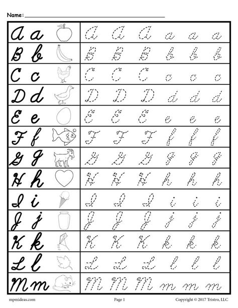 Worksheets and videos to teach esl kids alphabet writing so your kids will know how to write each letter. Cursive Alphabet Uppercase And Lowercase Chart ...