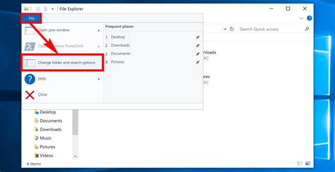 Openconfigure Folder Options In Windows 10