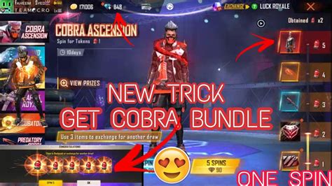 Cobra Rage Bundle Free Fire Cobra Ascension Event 1 Spin Trick Get