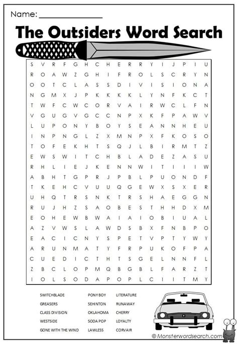 The Outsiders Free Printable Worksheets