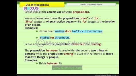 If the voucher is valid, you'll see the discount deducted from your bill. Use of Prepositions - YouTube