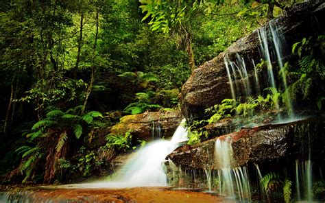 Abkhazia Waterfall Village Chernigovka Small Mountain Stream Tropical