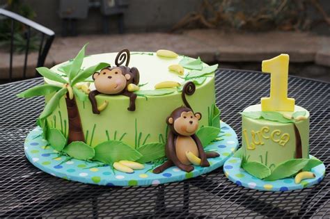 Jungle Birthday Cake Monkey Jungle Birthday Cake With Matching Smash