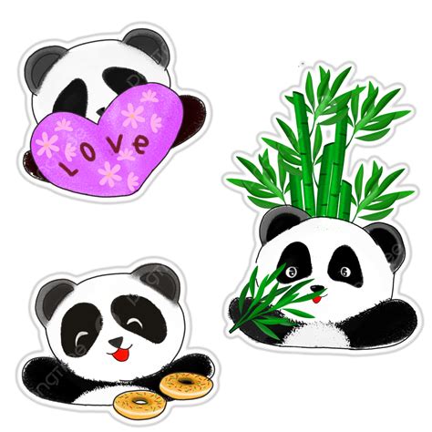 Cute Sticker Collection Of Panda Panda Sticker Set Printable Png