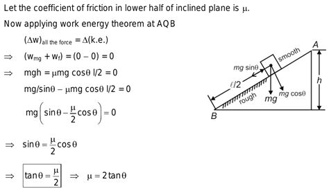 The Upper Half Of An Inclined Plane Ofinclination 0 Is Perfectly Smooth