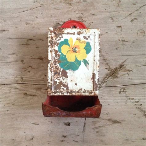 Vintage Match Holder Tin Match Holder By Thesuitcasearchaic