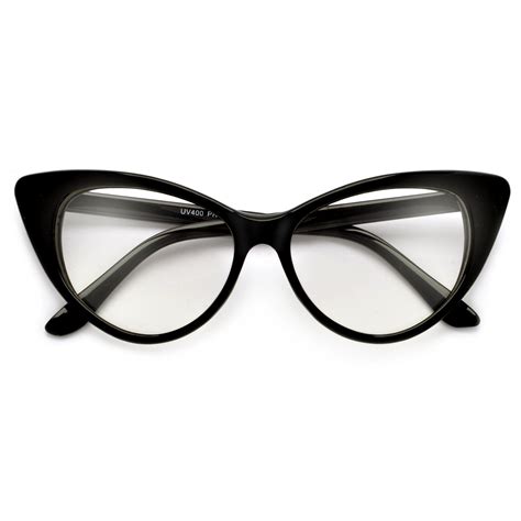 Super Cat Eye Vintage Inspired Fashion Mod Chic High Pointed Clear Eye Wear Glasses Sunglass
