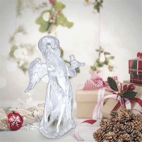 Led Color Changing Angel Acrylic Angel Figurine Holding A