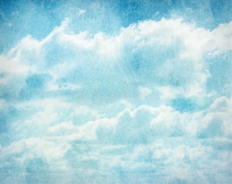 Watercolor Clouds And Sky Background Stock Vector Illustration Of