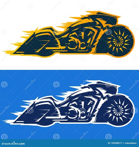 Motorcycle Vector Illustration Bagger Style Stock Vector Illustration