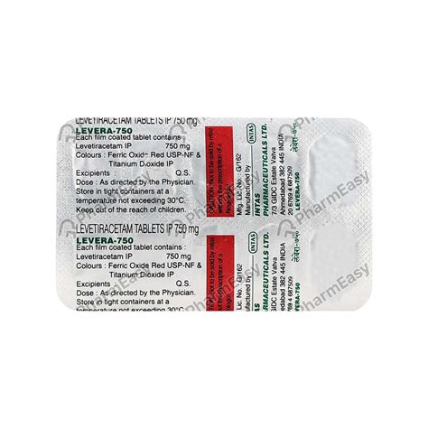 Levera 750 MG Tablet (10) - Uses, Side Effects, Dosage, Composition