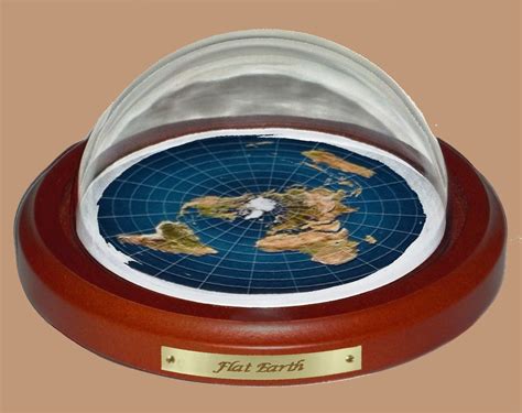 Flat Earth Map Dome Display Model Wood Base T Etsy