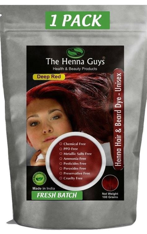 The Henna Guys Hair And Beard Dye Deep Red 1 Pack For Sale Online Ebay Henna Hair Red