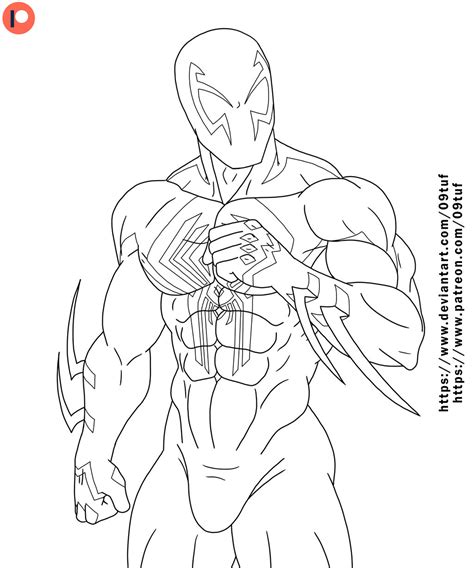 Spider-Man 2099 - Lineart A - PATREON by 09tuf on DeviantArt