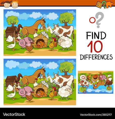 Spot The Differences With Children Stock Vector Illus
