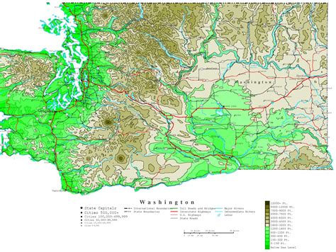 Topographic Map Of Washington State