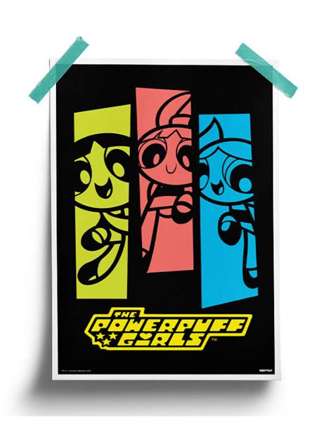 Color Stripes The Powerpuff Girls Poster Redwolf