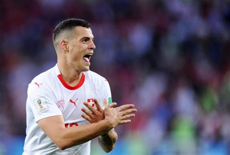 Arsenal ace granit xhaka reprises controversial 'albania eagle' hand gesture granit and leonita xhaka pose in the albanian eagle hand gesture on instagram xhaka performed the same pose after scoring for switzerland against serbia The Biggest Geopolitical Moment in This World Cup Just ...