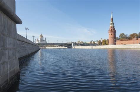 View Of The Moscow River The Kremlin The Cathedral Of Christ The