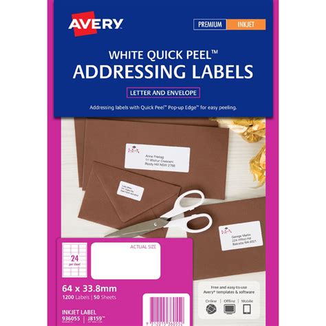 Order online or call us for label size: Avery Mailing Labels 50 Sheets 24 Per Page White | eBay