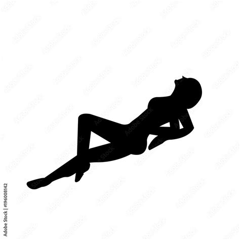 Black Woman Lying Down Silhouette On White Background Stock Vector