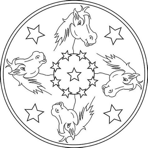 Kostenlose ausmalbilder in einer vielzahl von themenbereichen, zum ausmalbild: Mandala | Ausmalbilder Pferde