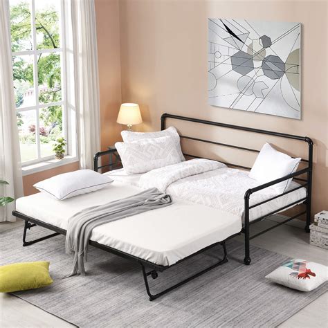 Buy Startom Twin Size Metal Daybed With Adjustable Pop Up Trundlespace