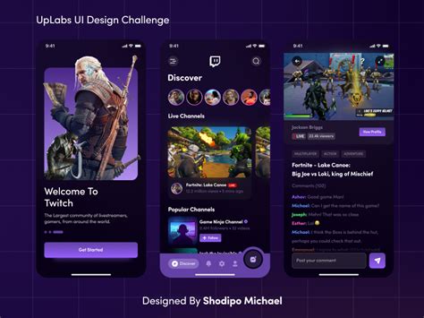 Twitch App Redesign Uplabs Challenge Uplabs