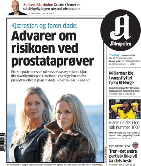 first page in the leading norwegian newspaper “aftenposten” on nov 1st download scientific