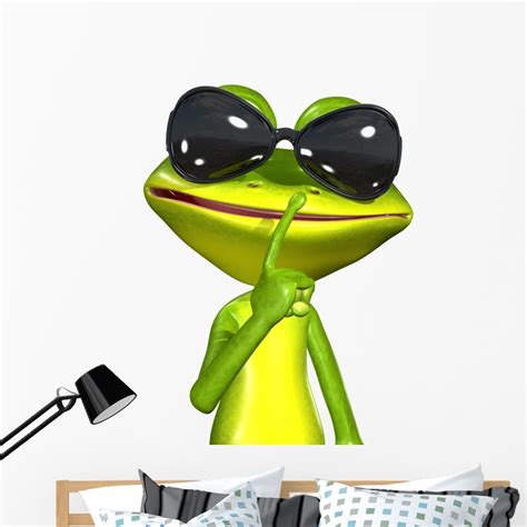 Frog With Sunglasses Wall Mural By Wallmonkeys Peel And Stick Graphic