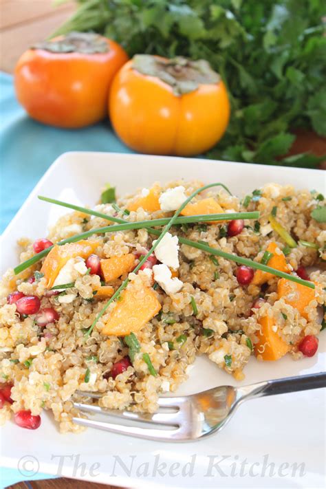 Quinoa Pomegranate And Persimmons Salad The Naked Kitchen