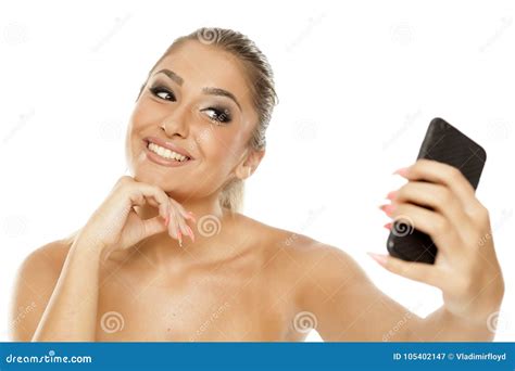 Woman Making Selfie Stock Image Image Of Healthy Female 105402147