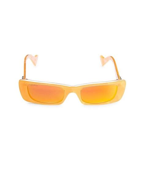 gucci 52mm rectangle core sunglasses in orange lyst