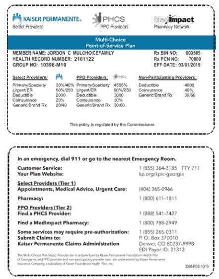 Where Is The Policy Number On Kaiser Card Alfintech Computer