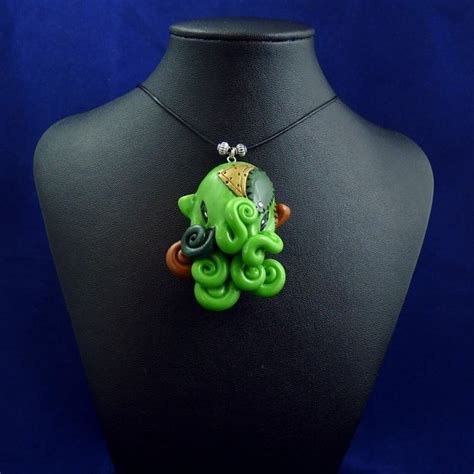 Frankenpod Octopus Necklace Polymer Clay Halloween Jewelry Etsy