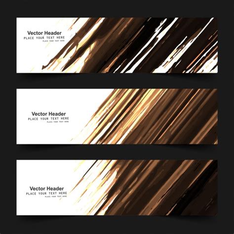 Free Vector Banners With Brown Brushstrokes