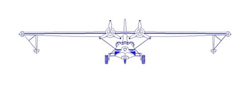 Common Airplane Front View 2d Elevation Block Cad Drawing Details Dwg