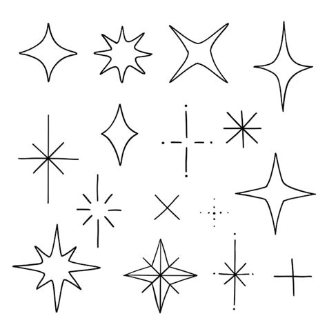 Premium Vector Doodle Stars Hand Drawn Boho Line Art Star Isolated