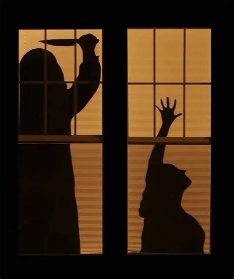 The Silhouette Of A Person Standing In Front Of A Window With Their