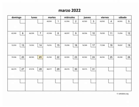 Calendario Marzo 2022 De México