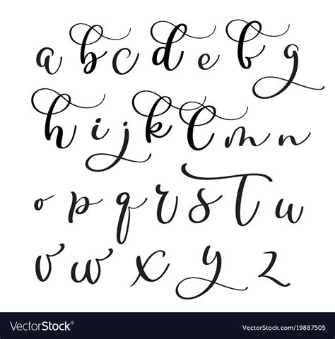 Brush lettering alphabet with tombow pens. Brushpen alphabet modern calligraphy handwritten Vector Image